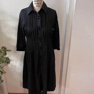 Vintage ROBERT RODRIGUEZ Black Goth Steampunk Shirtdress Size 8